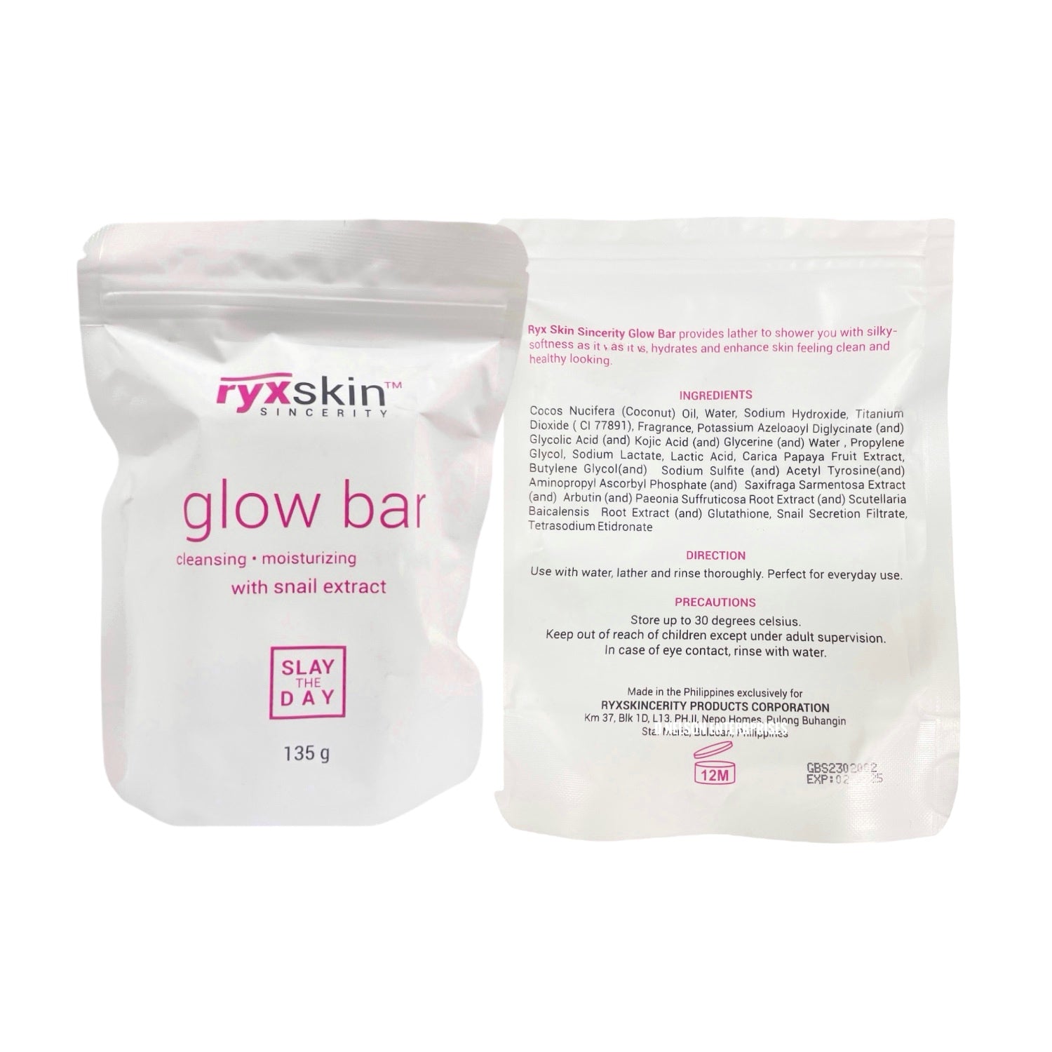 Ryxskin Glow Bar Infused with Snail Extract Soap 135g