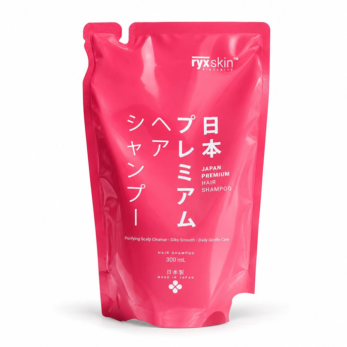 RyxSkin Japan Premium Hair Shampoo 300 mL gently cleanses the scalp and hair for everyday freshness.