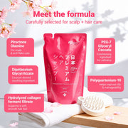 RyxSkin Japan Premium Hair Shampoo 300 mL leaves the scalp feeling fresh and clean after washing.