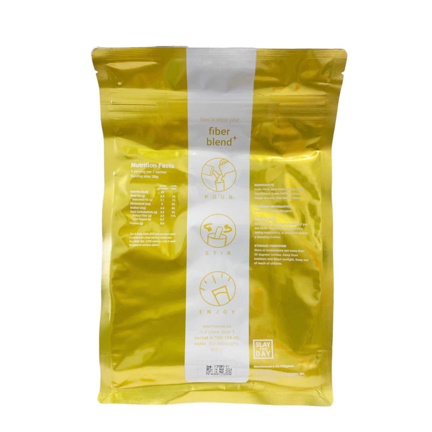 Ryxskin Fiber Blend Honey Lemon Powdered Mix, 10 Sachets