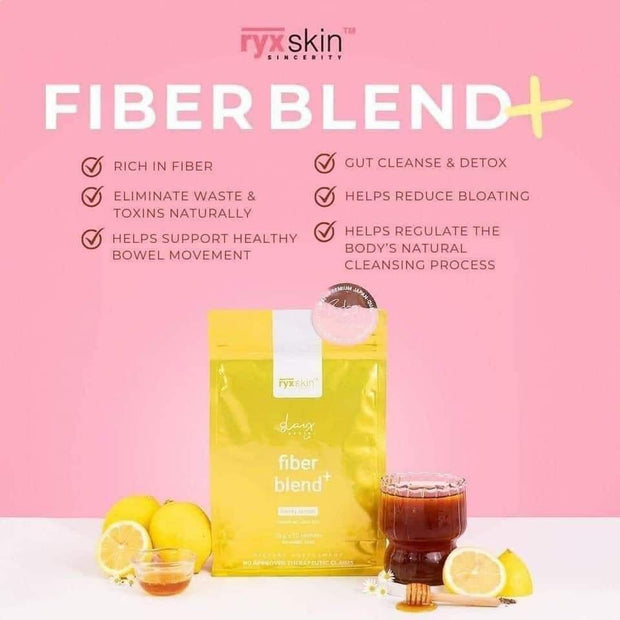 Ryxskin Fiber Blend Honey Lemon Powdered Mix, 10 Sachets