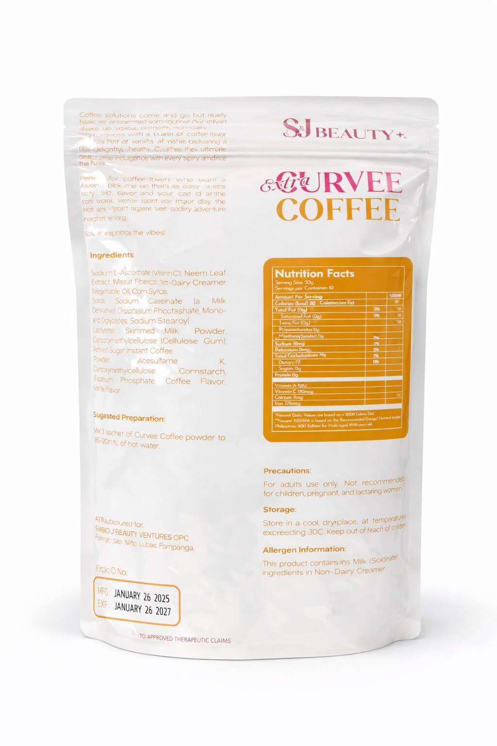 S&J Beauty Extra Curvée Coffee Japan formulated coffee blend smooth daily drink mix