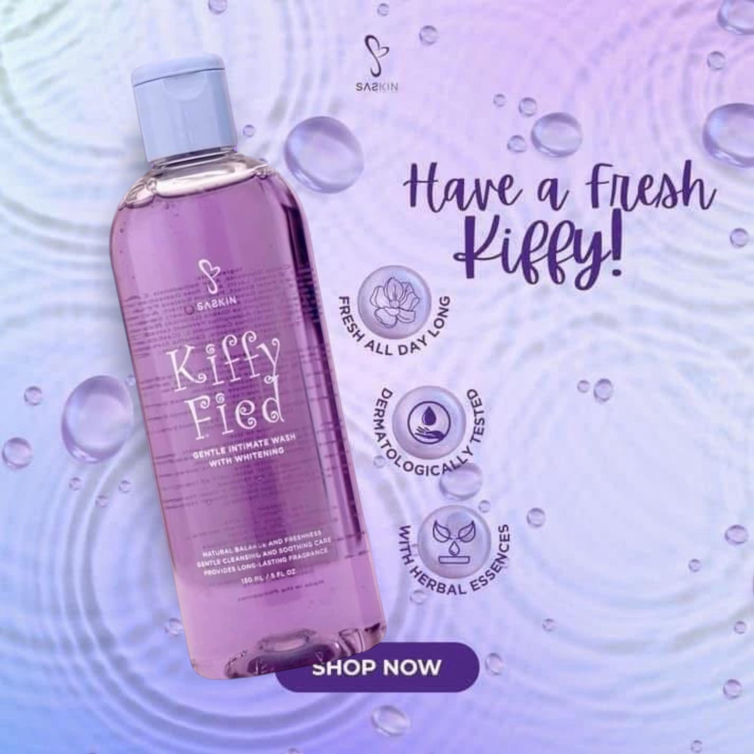 Saskin KIFFYFIED Gentle Intimate Wash with Cooling Effect - 150ml