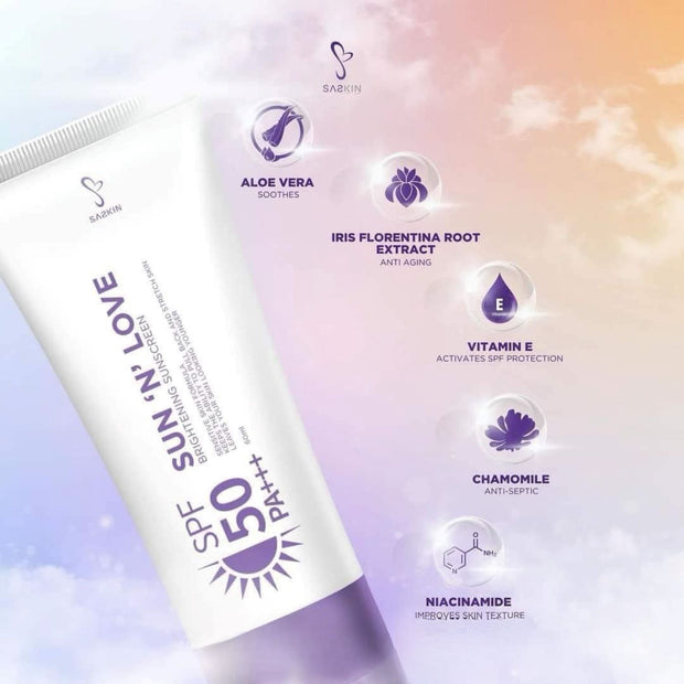 SASKIN Sun 'N' Love Brightening Sunscreen SPF 50 PA+++, 60ml