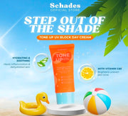 Schades Tone Up UV Block Day Cream SPF50 PA++ with vitamin c and vitamin e antioxidants