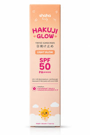 Shaha Beauty Hakuji Glow Light Glow SPF 50 PA++++ tinted sunscreen 30ml for everyday sun care
