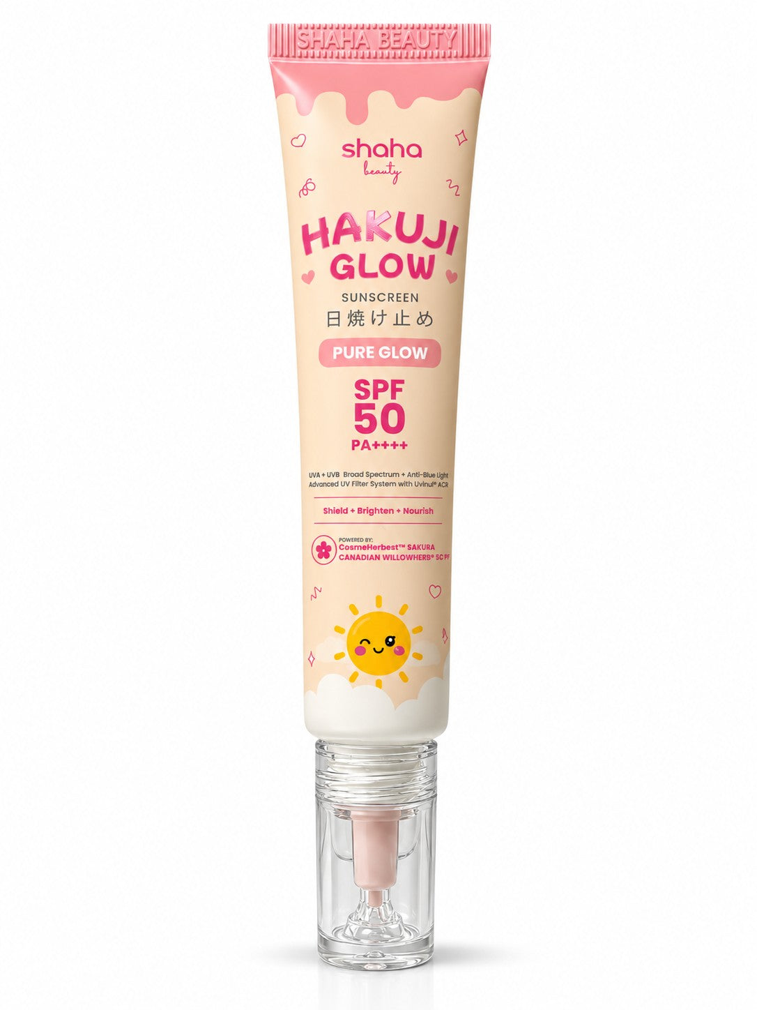 Shaha Beauty Hakuji Glow Pure Glow lightweight tinted SPF for comfortable everyday wear
