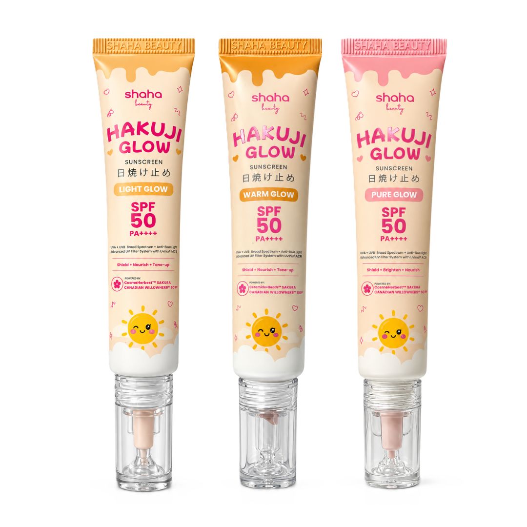 Shaha Beauty Hakuji Glow Tinted Sunscreen SPF 50 PA++++ 30ml for everyday sun care