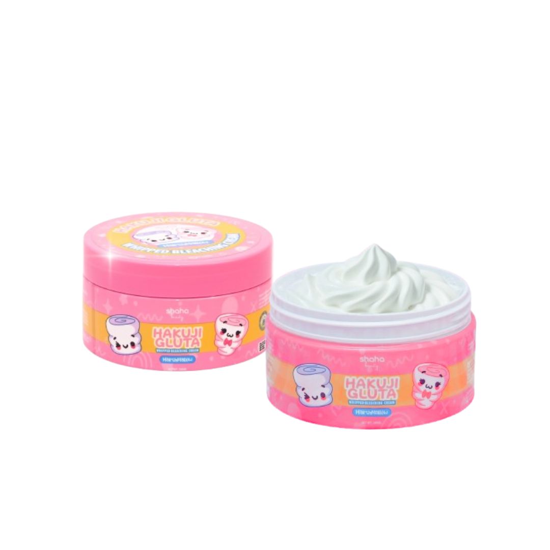 Shaha Beauty Hakuji Gluta Marshmallow Whipped Bleaching Cream 200ml luxurious whipped body cream with airy texture for smooth skin care