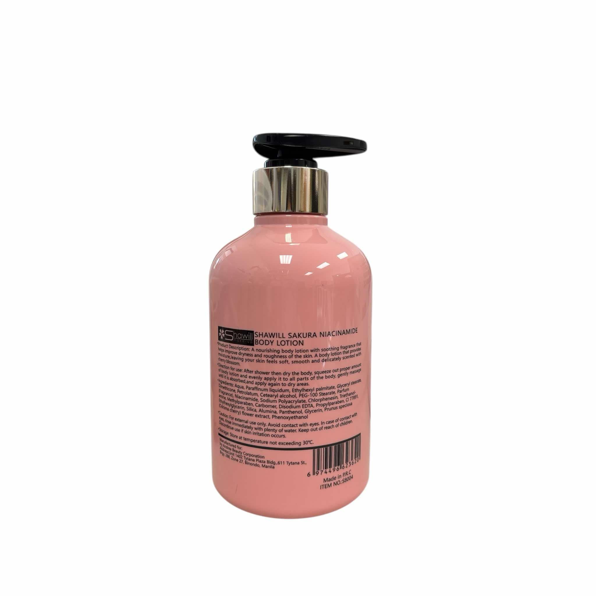 Shawill Sakura Niacinamide Body Lotion 500ml designed for soft skin
