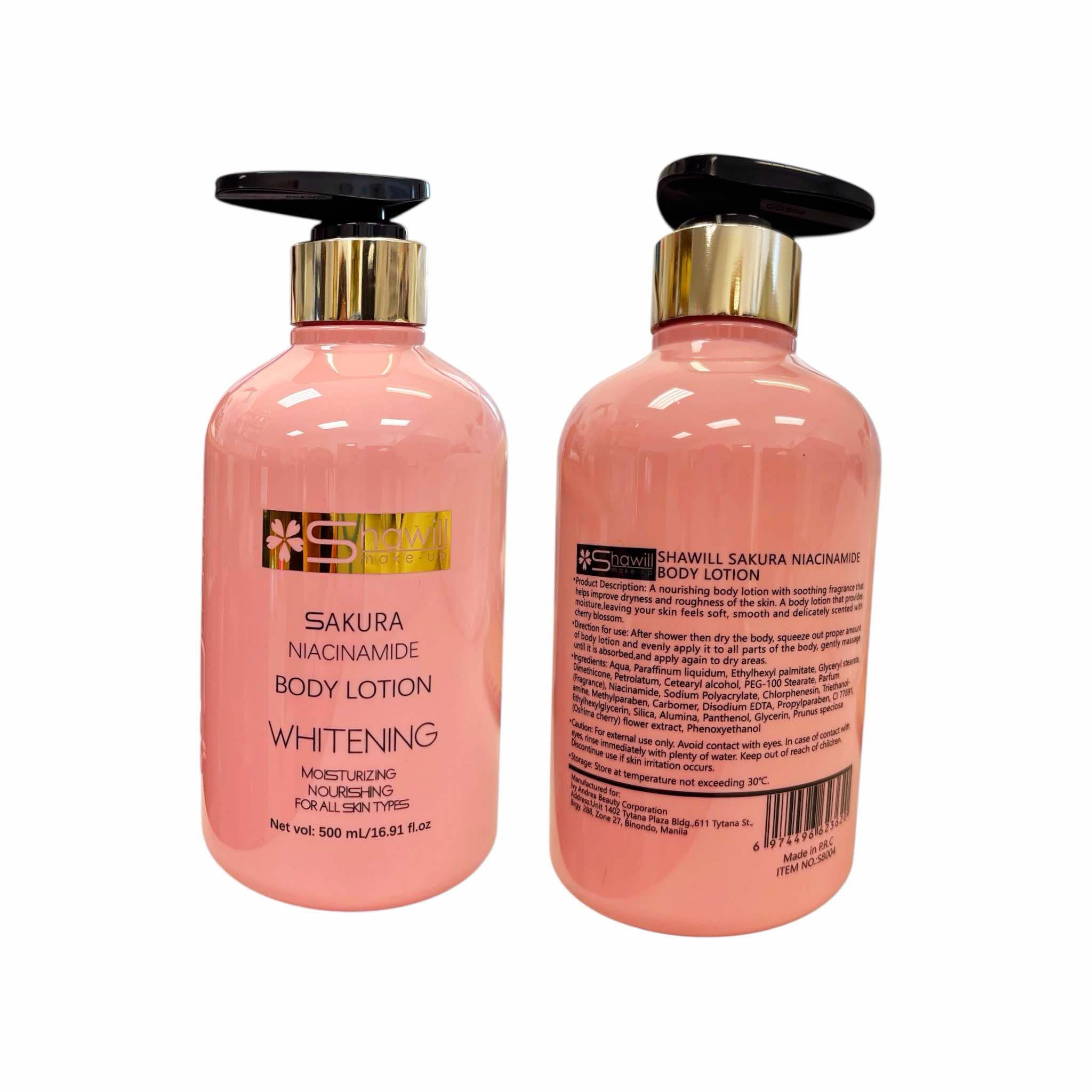 Shawill Sakura Niacinamide Body Lotion 500ml ideal for daily skin care