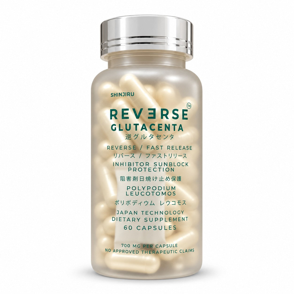 Shinjiru Reverse Glutacenta 700mg 60 Capsules for a simple everyday beauty and wellness routine.