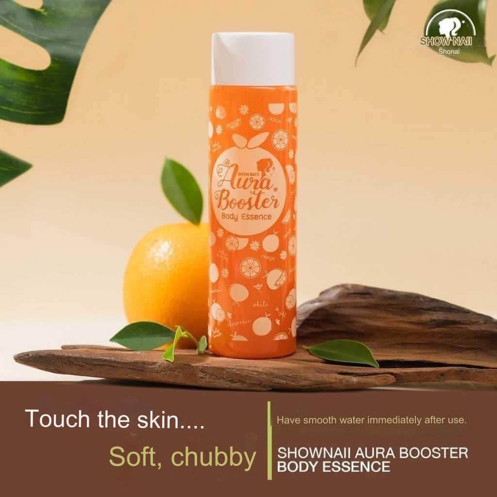 SHOW NAII Aura Booster Body Essence 150 ml hydrating body serum for smooth, glowing skin.