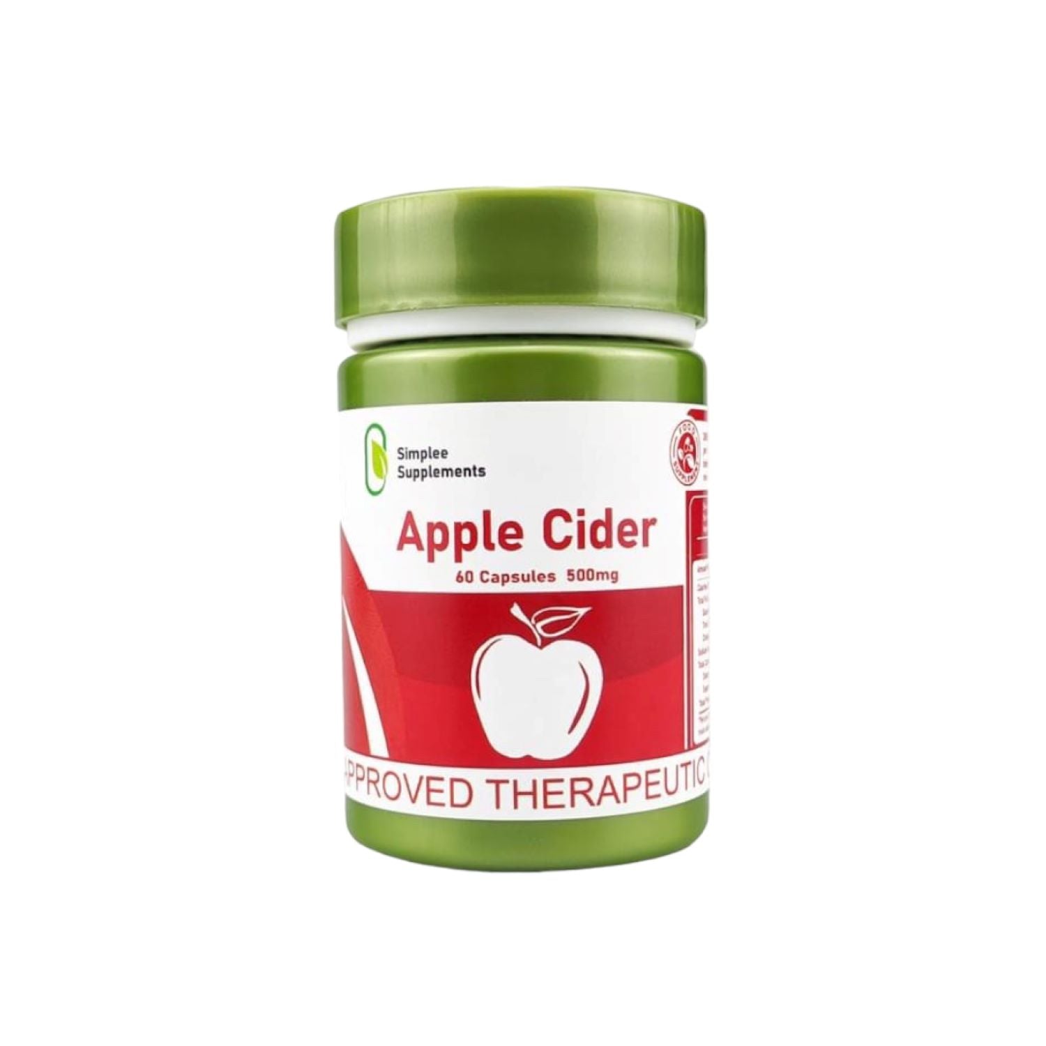 Simplee Supplements Apple Cider Capsules 500mg, 60 Count