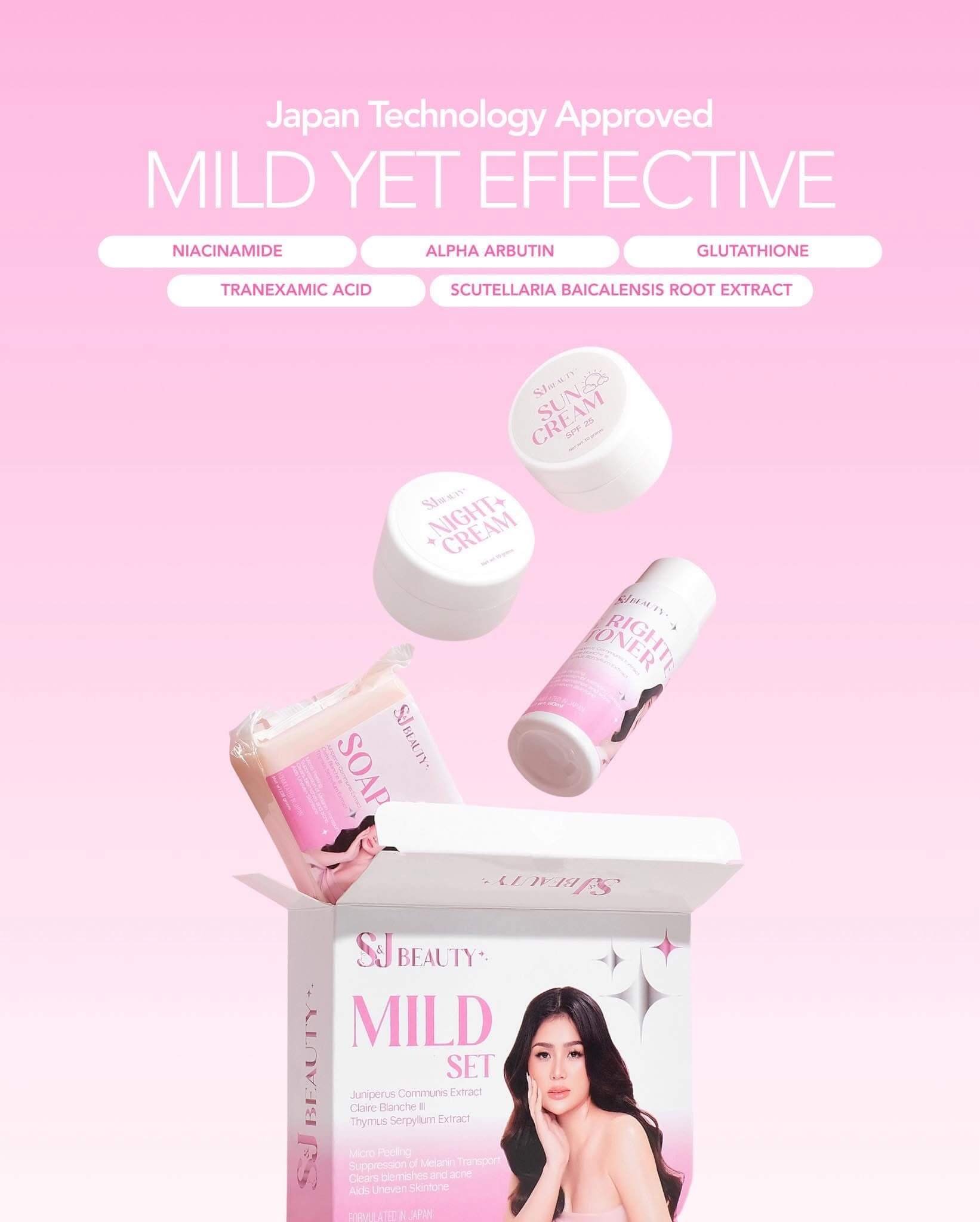S&J Beauty Mild Complete Skincare Set 4-Piece Kit for Face Care with thymus extract