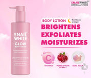 Snail White Glow Body Cream 300ml with pomegranate extract for refreshed and smooth-looking skin