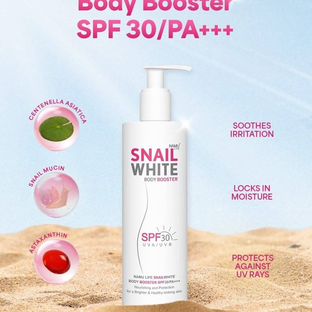 PA+++ with collagen-rich snail mucin for hydrating daily body care