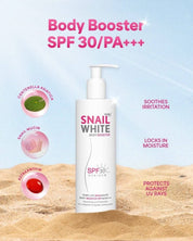 SNAILWHITE Body Booster SPF30/PA+++ with collagen-rich snail mucin for hydrating daily body care