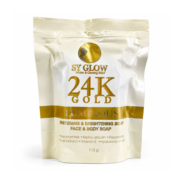 SY GLOW 24K Luminous Face & Body Soap 115 g | With Niacinamide, Alpha Arbutin, Snail Extract & Vitamin E