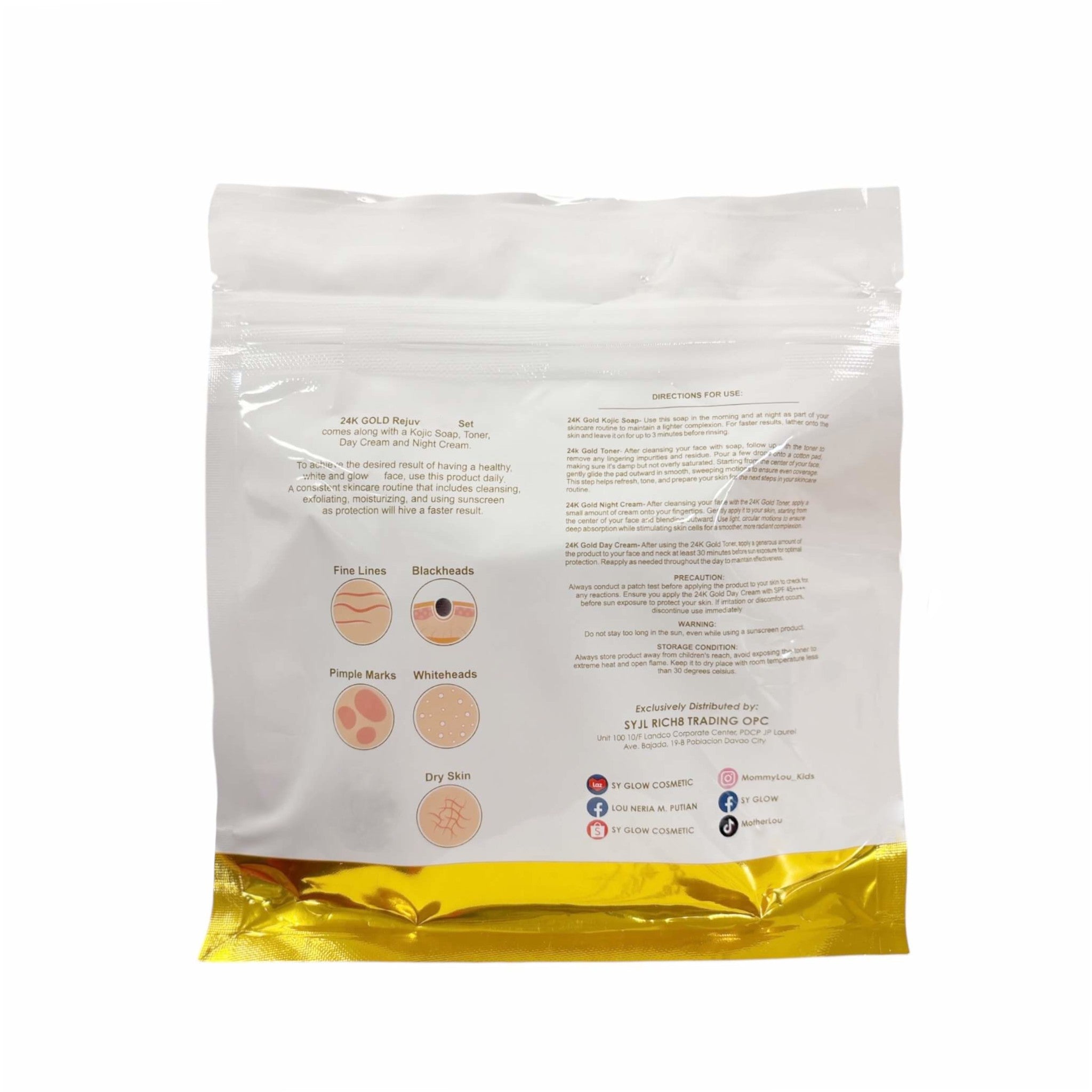 SY GLOW 24K Gold Bundle gold-infused skincare regimen designed for smoother and refreshed-looking skin