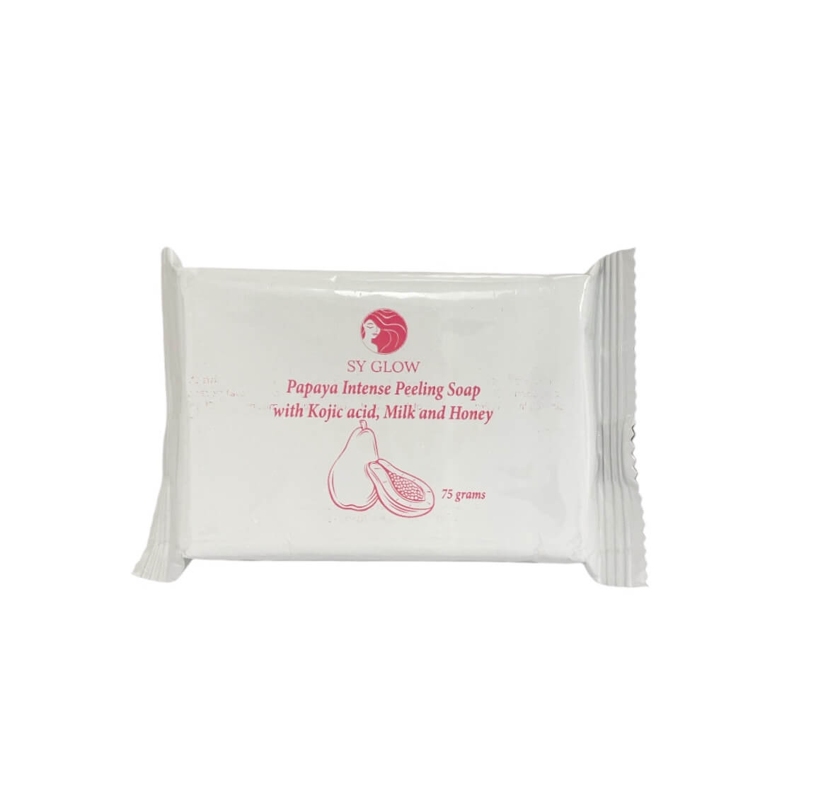 SY GLOW Papaya Intense Peeling Soap with Kojic, Milk & Honey 75g gentle daily cleanse for face and body