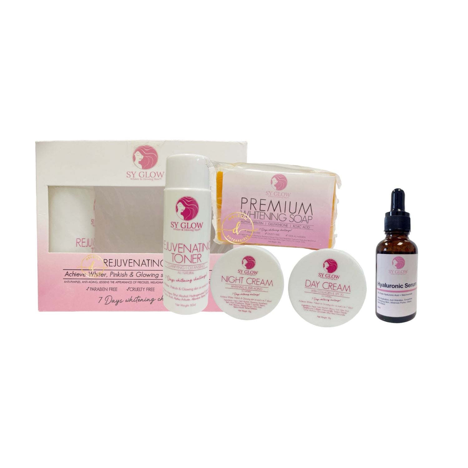 SY GLOW Rejuvenating set & Hyaluronic Serum Combo