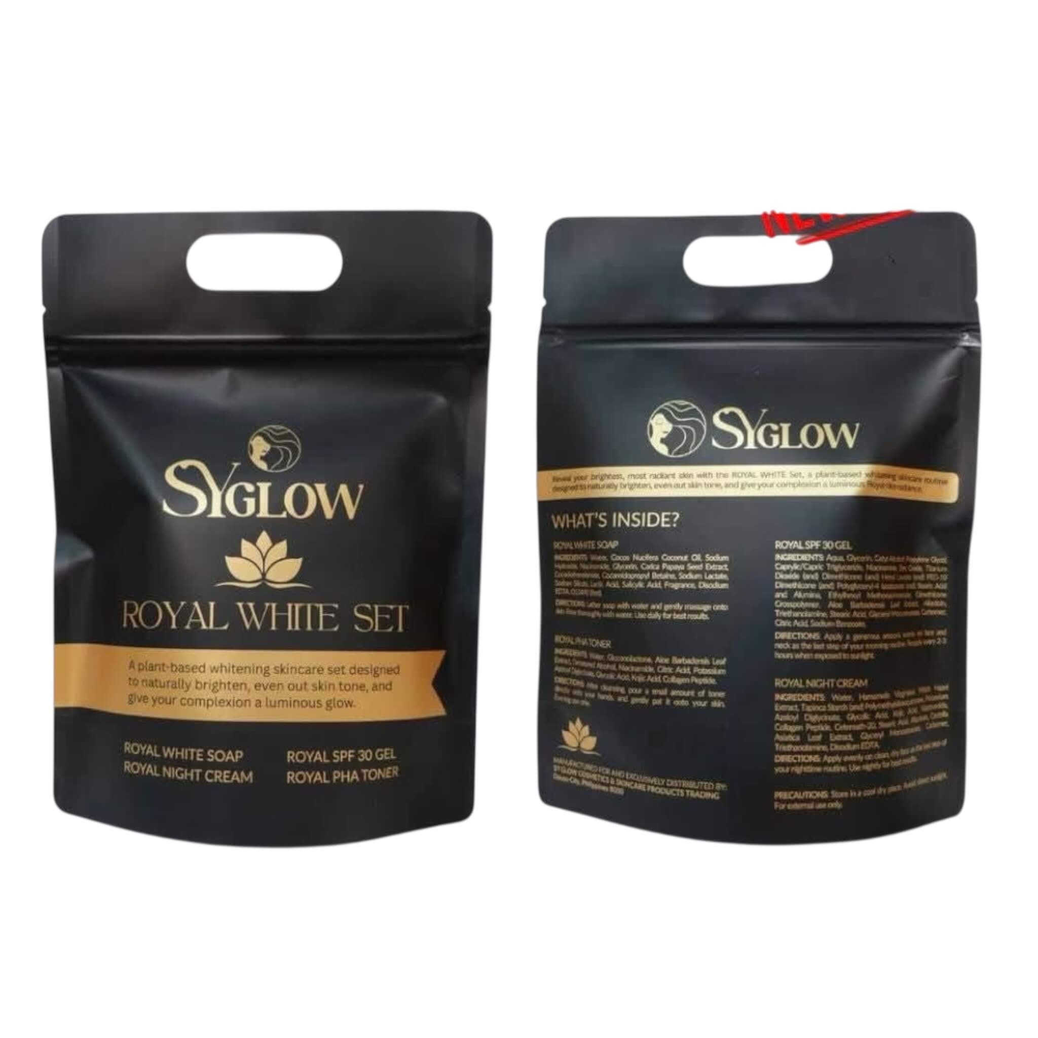 SY Glow Royal White Set glow-enhancing plant-based regimen for smooth, healthy-looking skin.