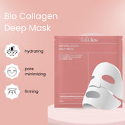 Tala Glow BIO COLLAGEN DEEP MASK - Hydrating & Firming Sheet Mask with Probiotics & Low Molecular Hyaluronic Acid - 34g (1.19 oz) x 4 Pack