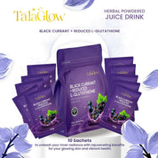 Tala Glow Black Currant L-Glutathione Herbal Juice Drink that helps nourish the skin