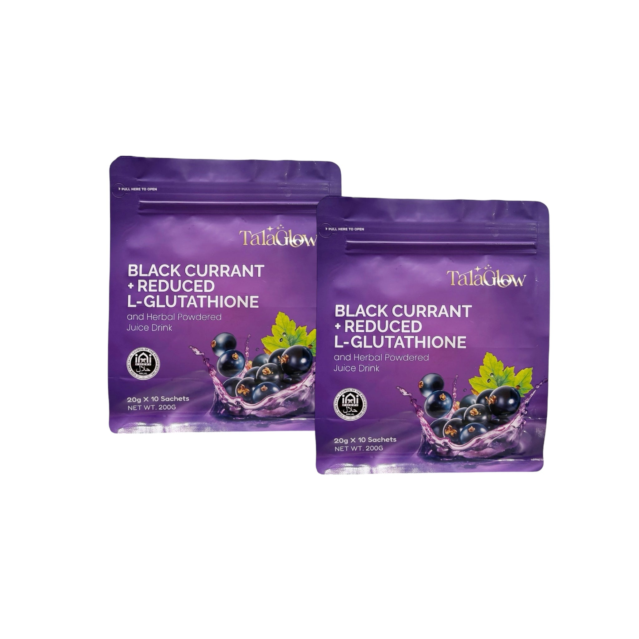 Tala Glow Black Currant L-Glutathione Herbal Juice Drink with refreshing fruity flavor