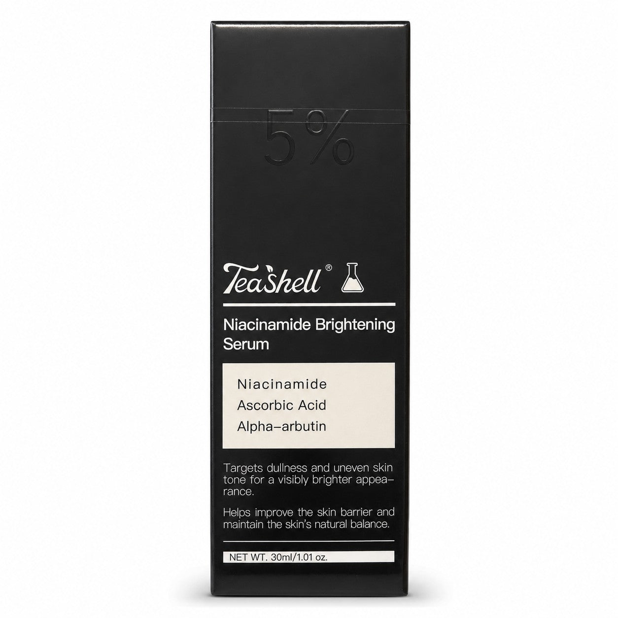 TeaShell 5% Niacinamide Serum absorbs quickly without leaving skin feeling heavy or greasy.