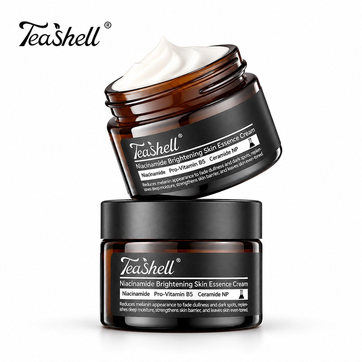 TeaShell Niacinamide Skin Essence Cream 50ml with niacinamide and ceramides for everyday barrier care.