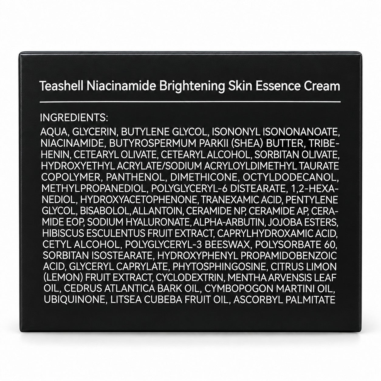 TeaShell Niacinamide Skin Essence Cream 50ml with niacinamide for a simple daily skincare routine.