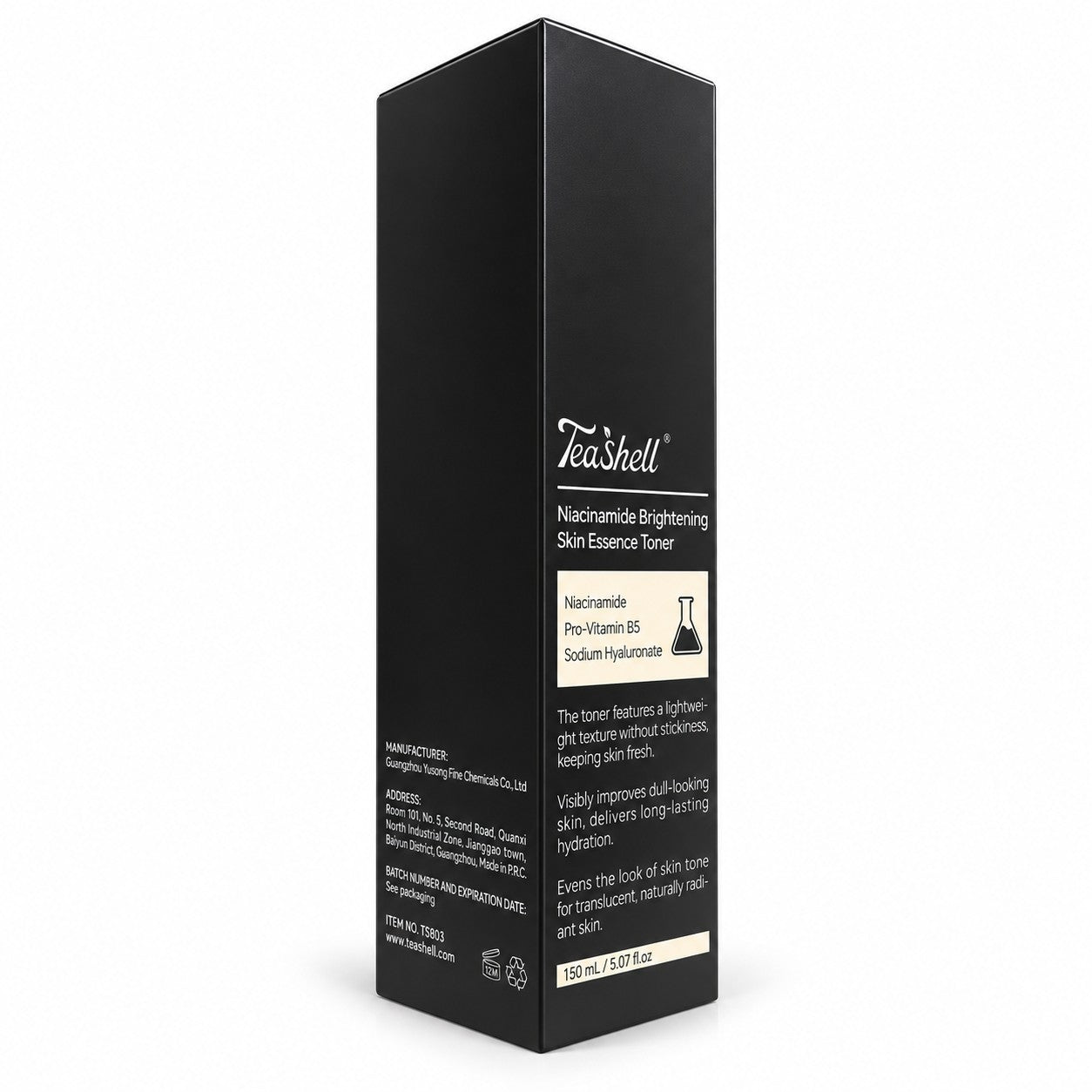 TeaShell Niacinamide Skin Essence Toner 150mL / 5.07 fl oz helps support a smoother-looking skin routine.