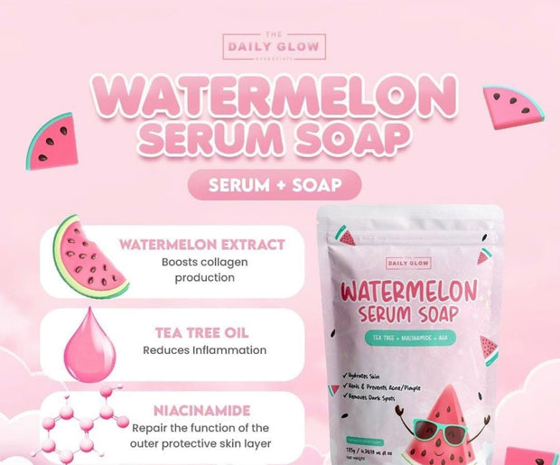 The Daily Glow Essentials  Watermelon Serum Soap, 135g