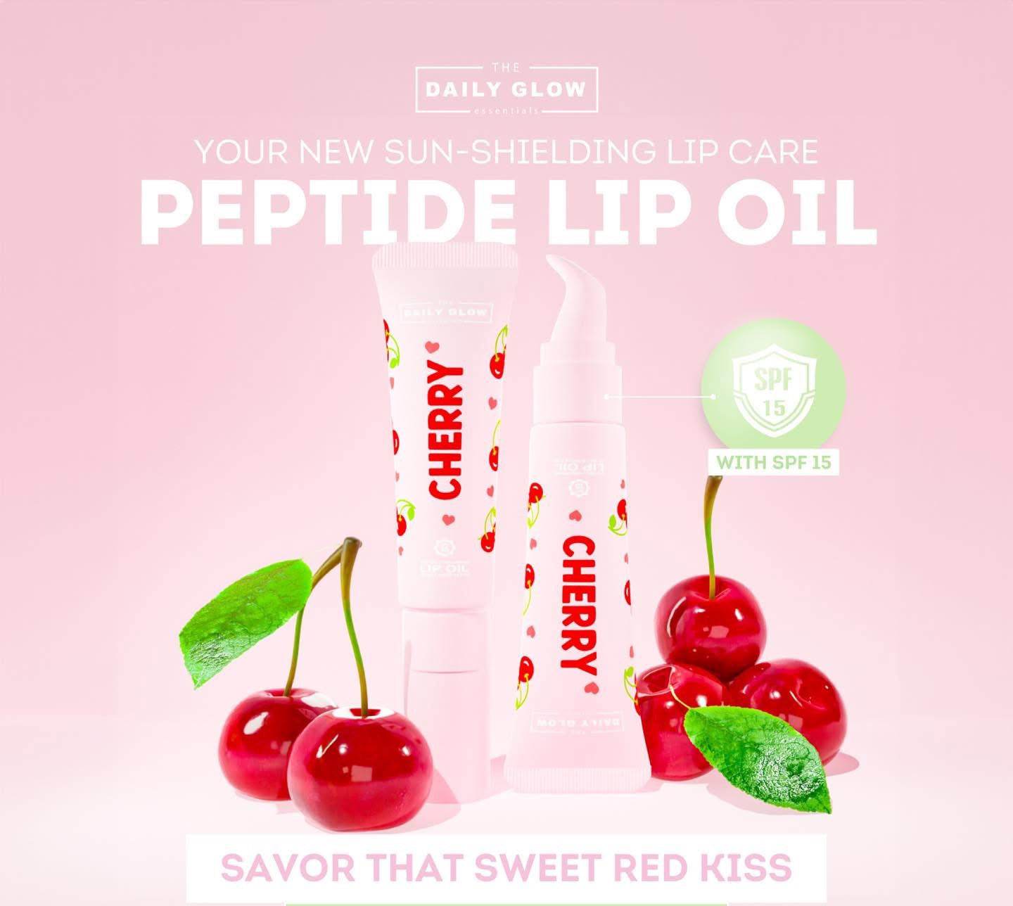 The Daily Glow Peptide Lip Oil SPF 15 with Hyaluronic Acid