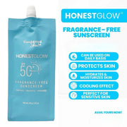 Transformed Skin HonestGlow Fragrance - Free Sunscreen SPF 50 PA+++, 50g