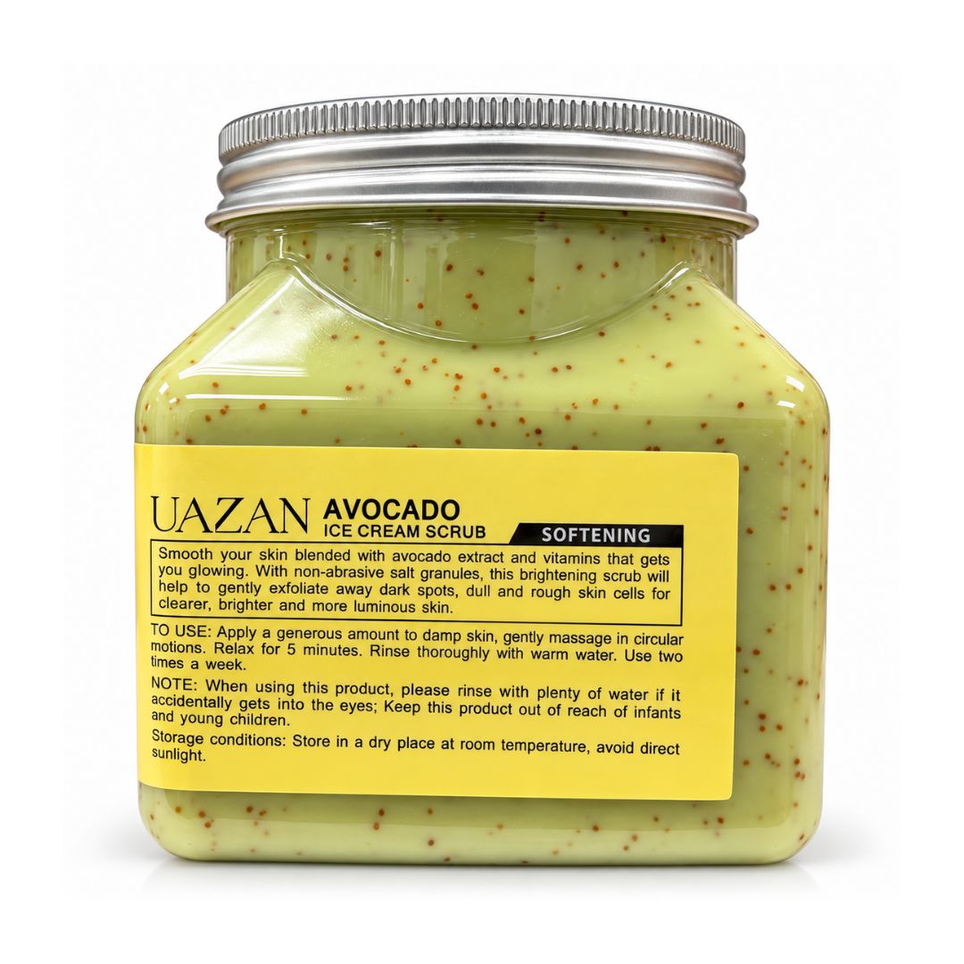 UAZAN Avocado Ice Cream Body Scrub 500g for an easy weekly exfoliating body care routine