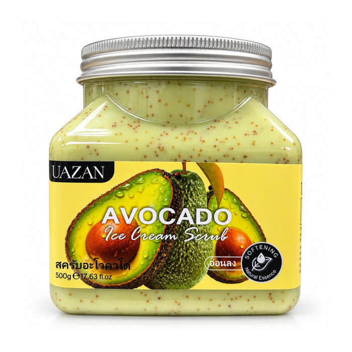 UAZAN Avocado Ice Cream Body Scrub 500g creamy exfoliating care for smoother-feeling skin