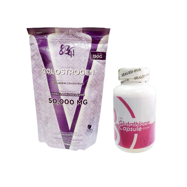 V Colostrogen Vanilla Milk Powder & B Gluta Glutathione Capsules by Bea Cay Herrera