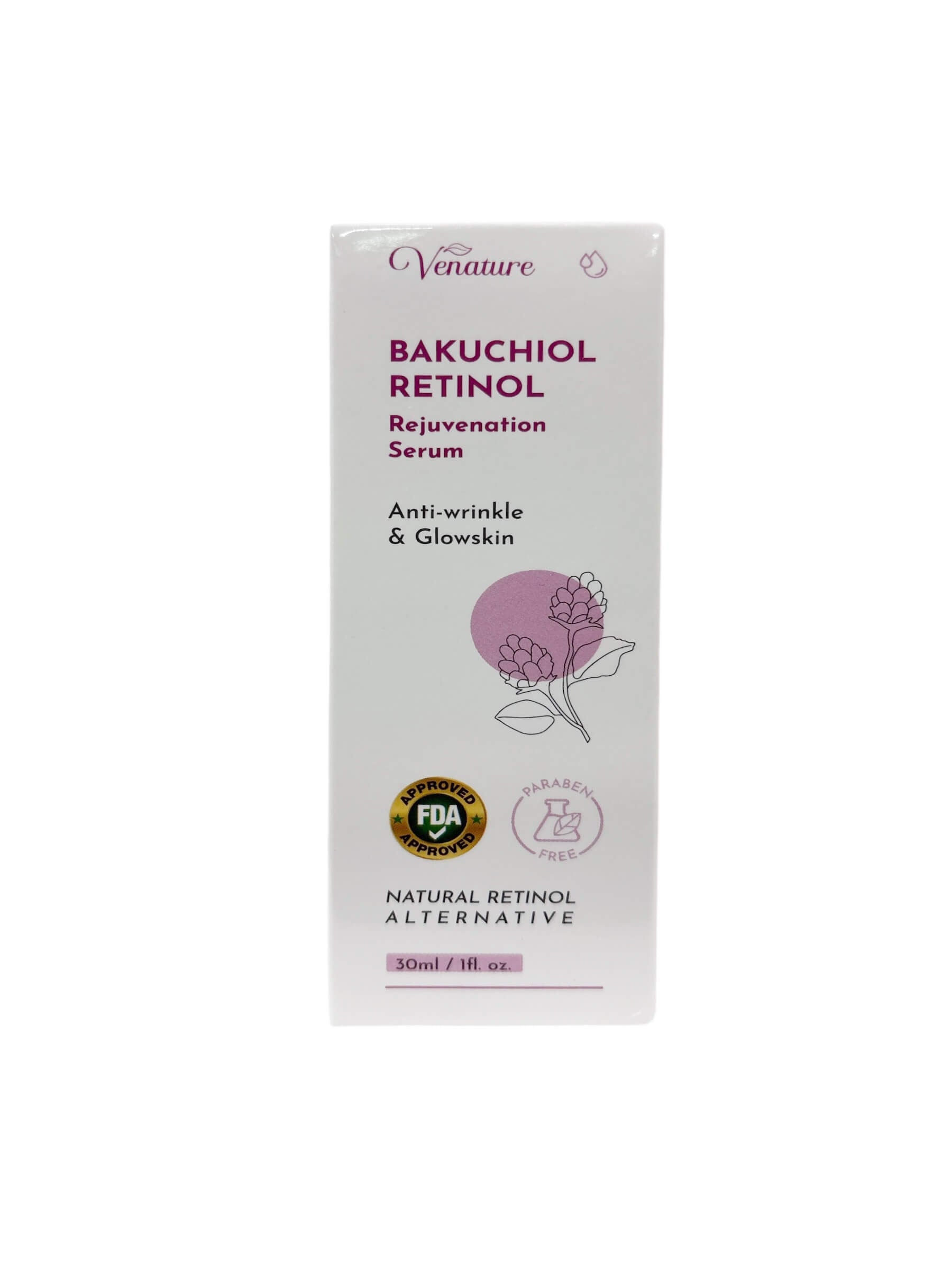 Venature Bakuchiol Retinol Rejuvenation Serum 1oz hydrating face serum with botanical extracts

