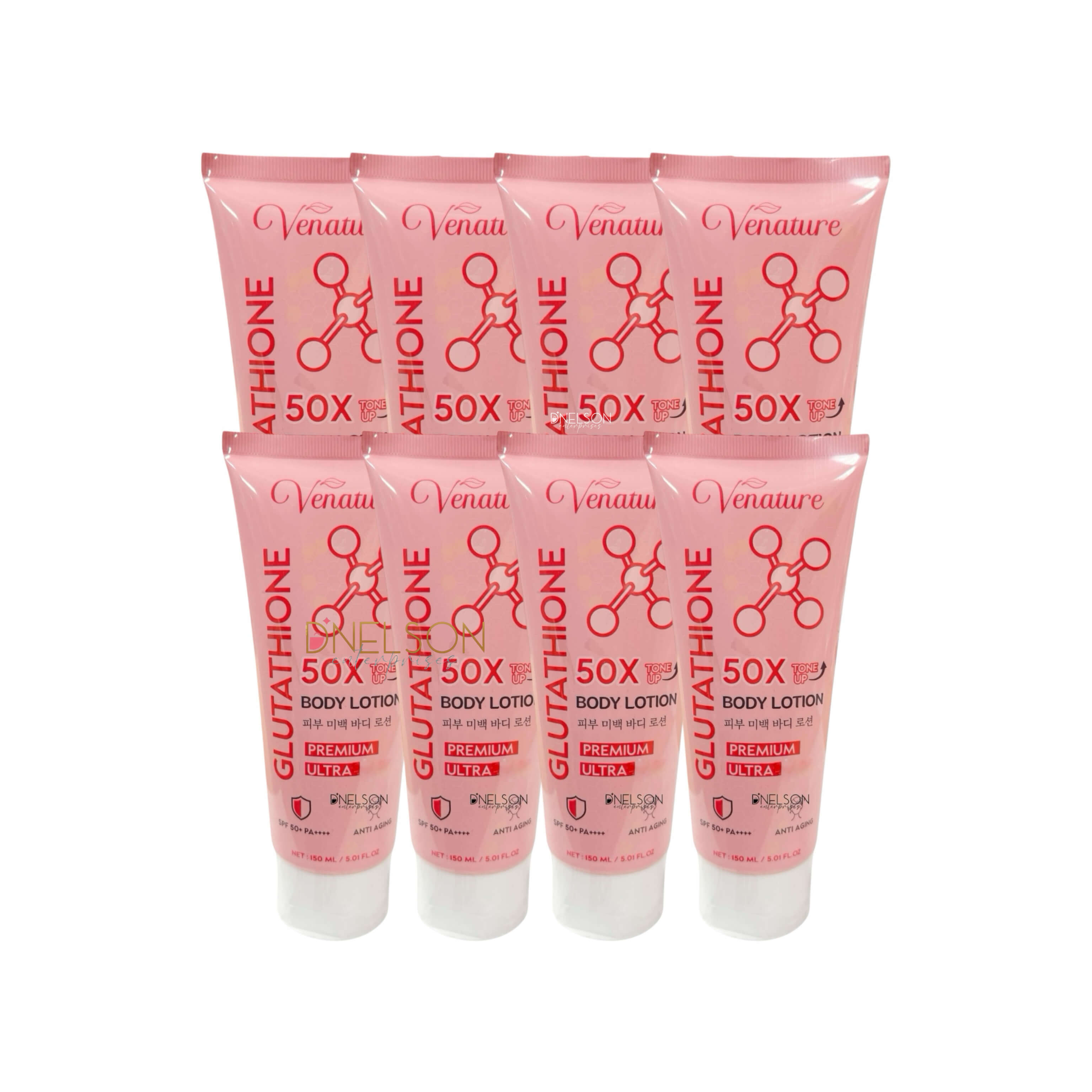 Venature Glutathione 50X Tone Up Body Lotion SPF50 PA+++ bundle of 8 bottles