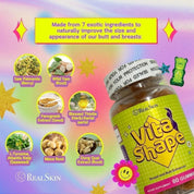 Vita Shape by Real Skin Breast and Butt Enhancer, 60 Chewable Gummies