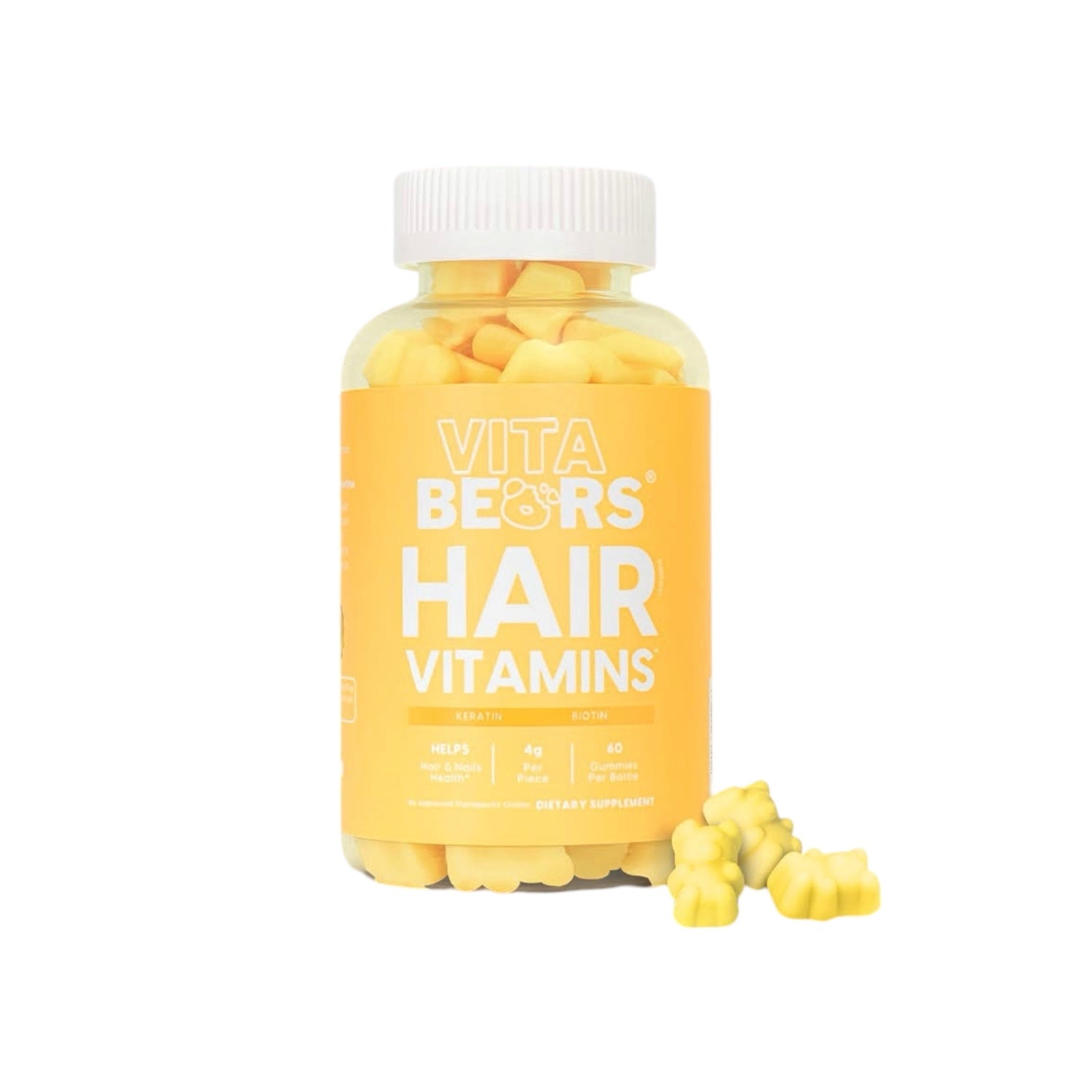 VitaBears HAIR Vitamins Keratin & Biotin - 60 Chewable Gummies