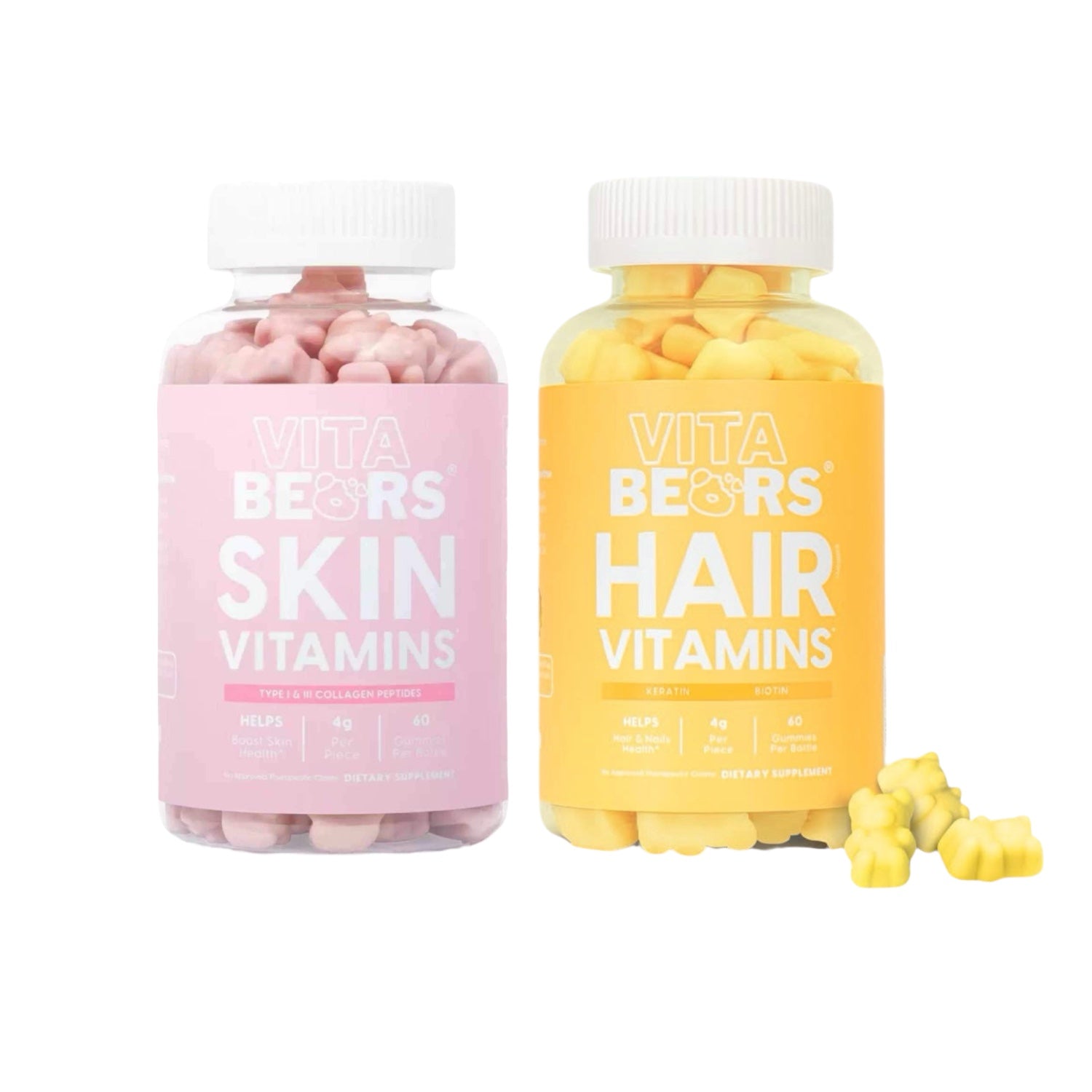 VitaBears Perfect Duo: SKIN & HAIR Vitamins - Chewable Gummies