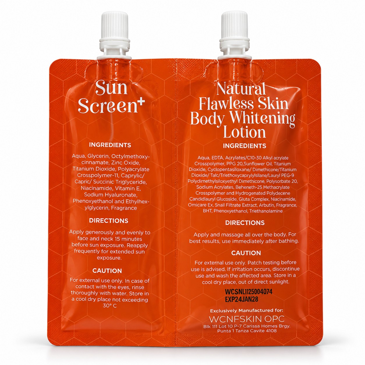 WC Natural Flawless Skin All-in-One Daily Duo 50ml + 15ml with SPF 50 PA++++ sunscreen for daily sun care