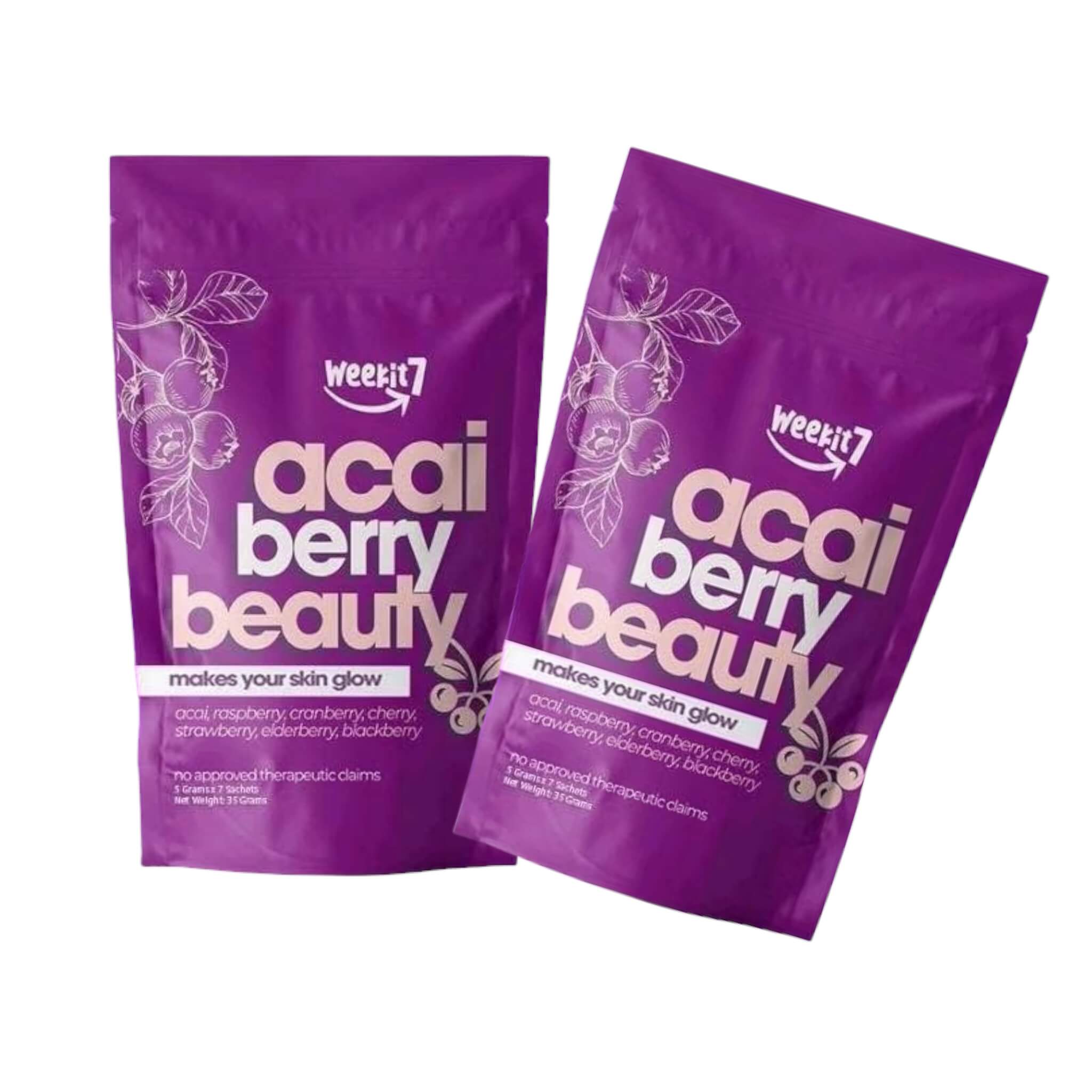Weekit 7 Acai Berry Beauty Drink Mix antioxidant-rich berry sachets