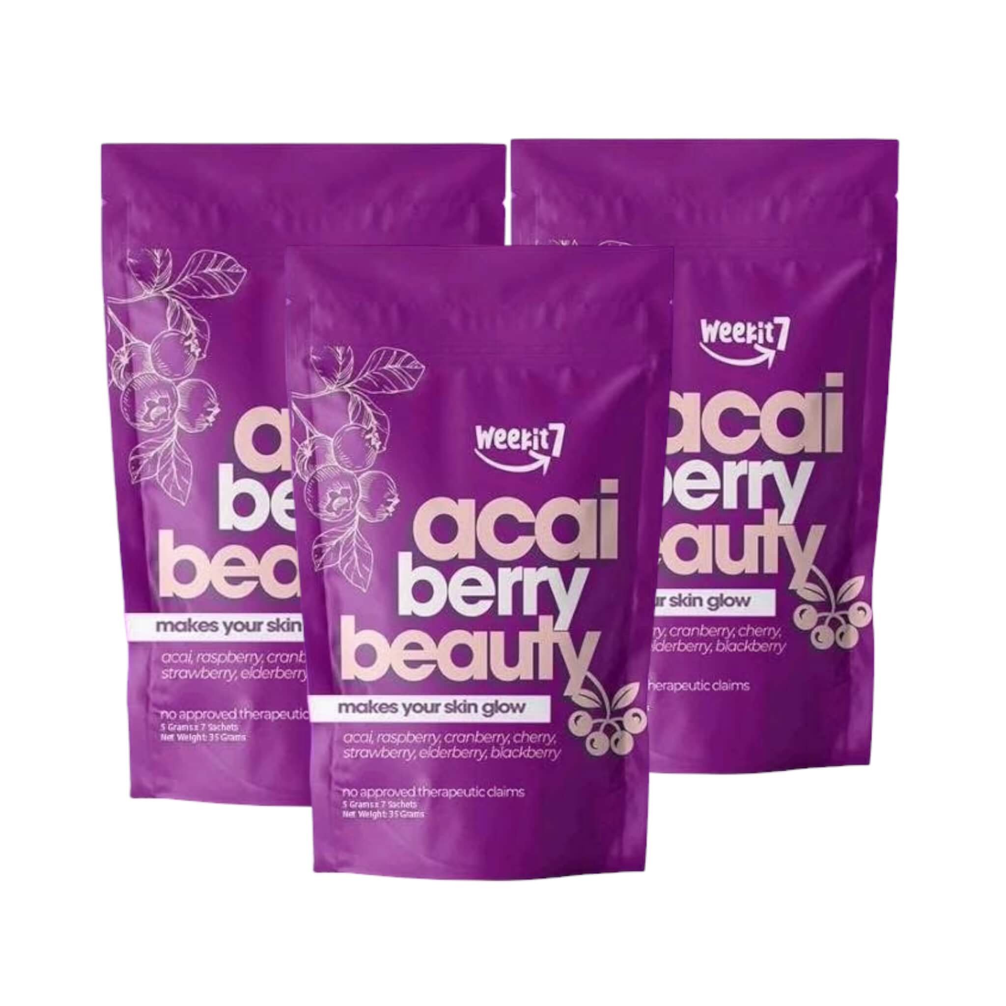 Weekit 7 Acai Berry Beauty Drink Mix acai and mixed berry extract powder