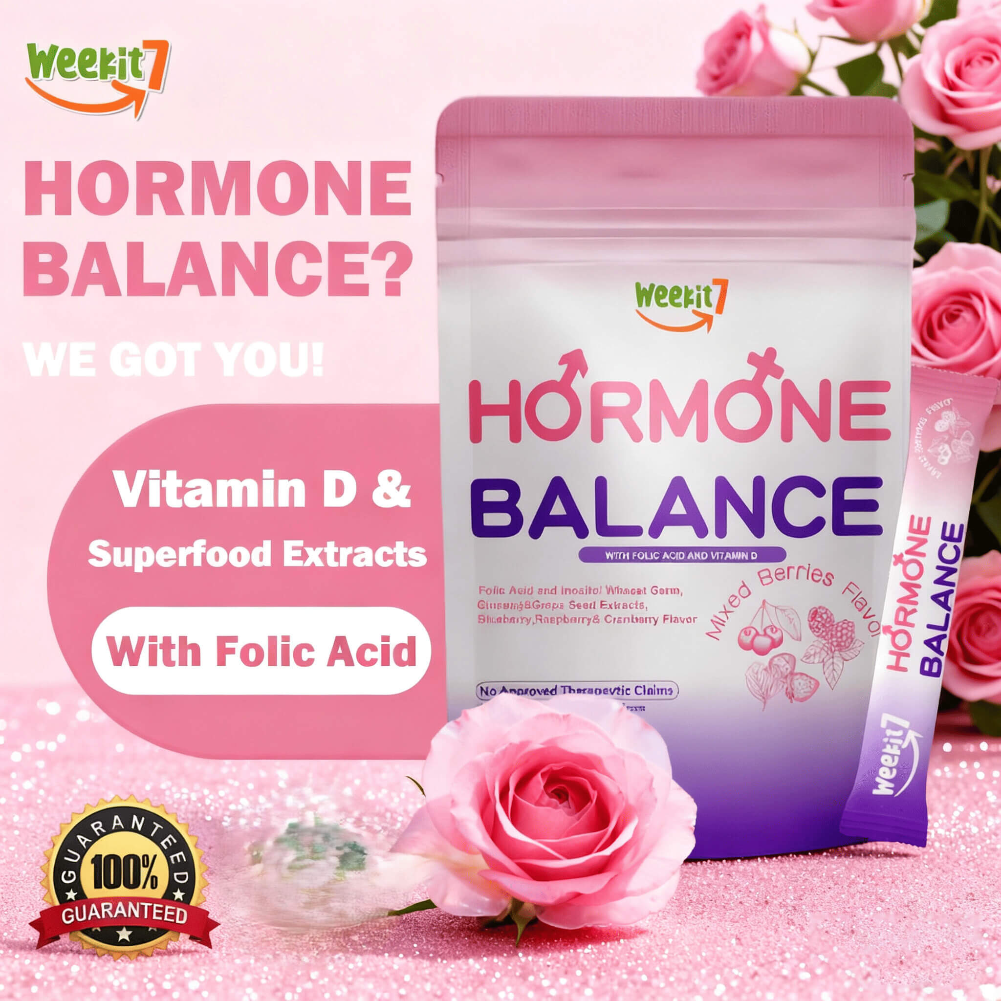 Weekit7 Açaí Berry & Hormone Balance Daily Wellness 7-Day Supply for consistent nutrient support