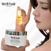 Well Hair Keratin Argan Camellia Miracle Hair Mask Serum Set smoothing and softening hair routine
